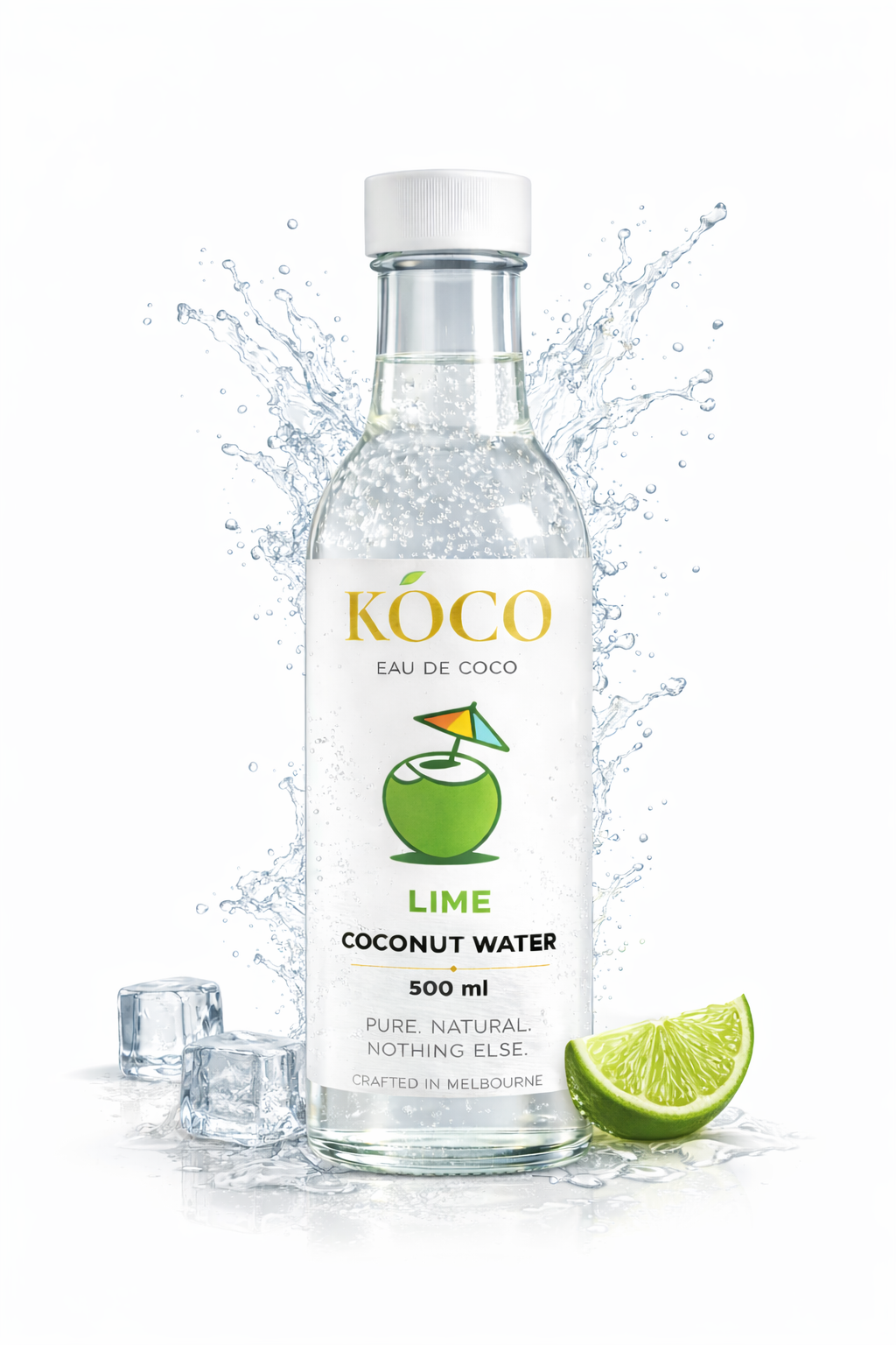 KÓCO coconut water with lime bottle