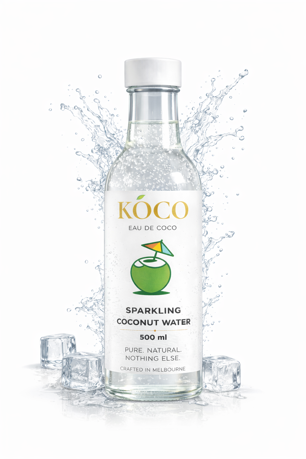 KÓCO sparkling coconut water bottle